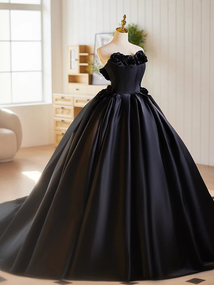 Maxy Strapless Party Dress Black Dress 15 Quinceanera Dresses Ball Gown Sweet Prom Dress Formal Dress Customized