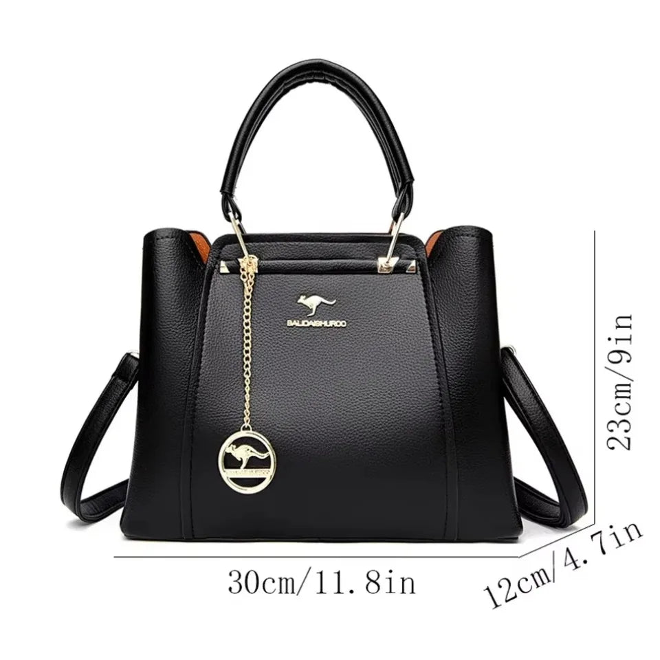 Maxy 3 Layers Large Capacity Women Tote Bag Soft Leather Luxury Handbags Women Bags Designer Solid Color Crossbody Bag Hand Bags