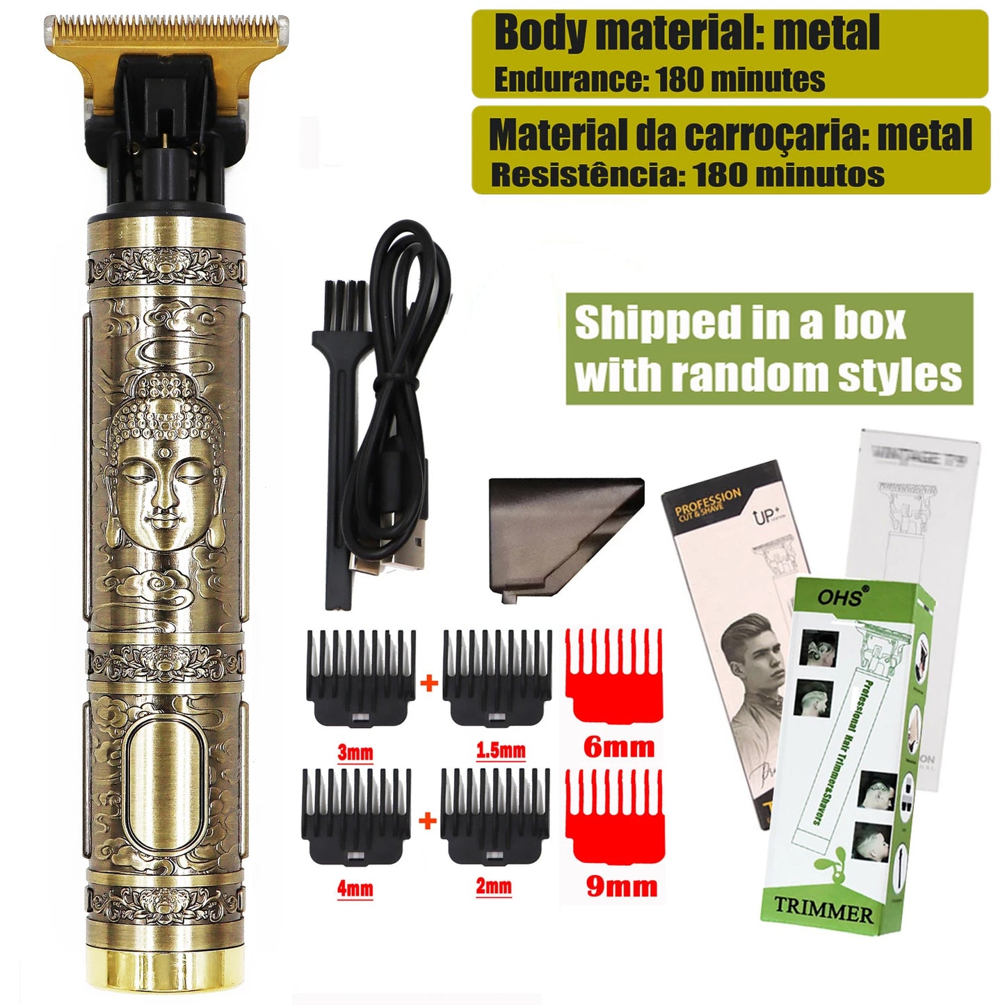 Maxy New Retro T9 Hair Clipper For Men, Electric Shaver, Rechargeable Hair Clipper, Portable Cordless Beard Trimmer