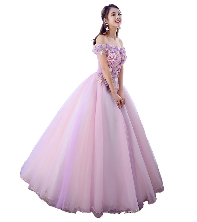 Maxy Quintenary Dress New Gryffon Elegant Boat Neck Party Prom Formal Ball Gown Sweet Floral Print Vestido De Quincenera