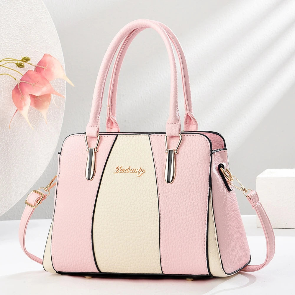 Maxy Stripe Color Matching Fashion Women Handbag Large Capacity Tote Bag Marble Texture Unique Design Hand Bag With Strap Crossbody