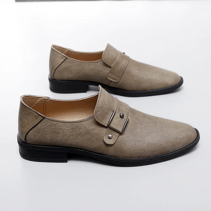 Visco Four Seasons New Men Business Formal Casual Personalized Luxury Youth Breathable Gentleman Commuting Fashion Single Shoes