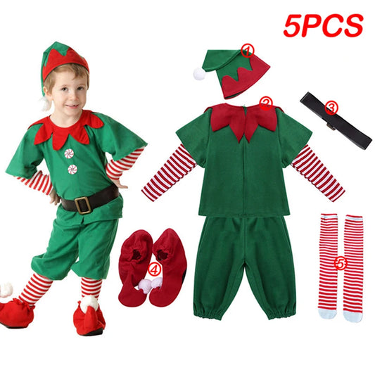 Christmas Baby Clothes Kids Santa Claus Cosplay Costume Boys Long Sleeve Clothes Toddler Girls Dress Cute Infant Winter Outwear