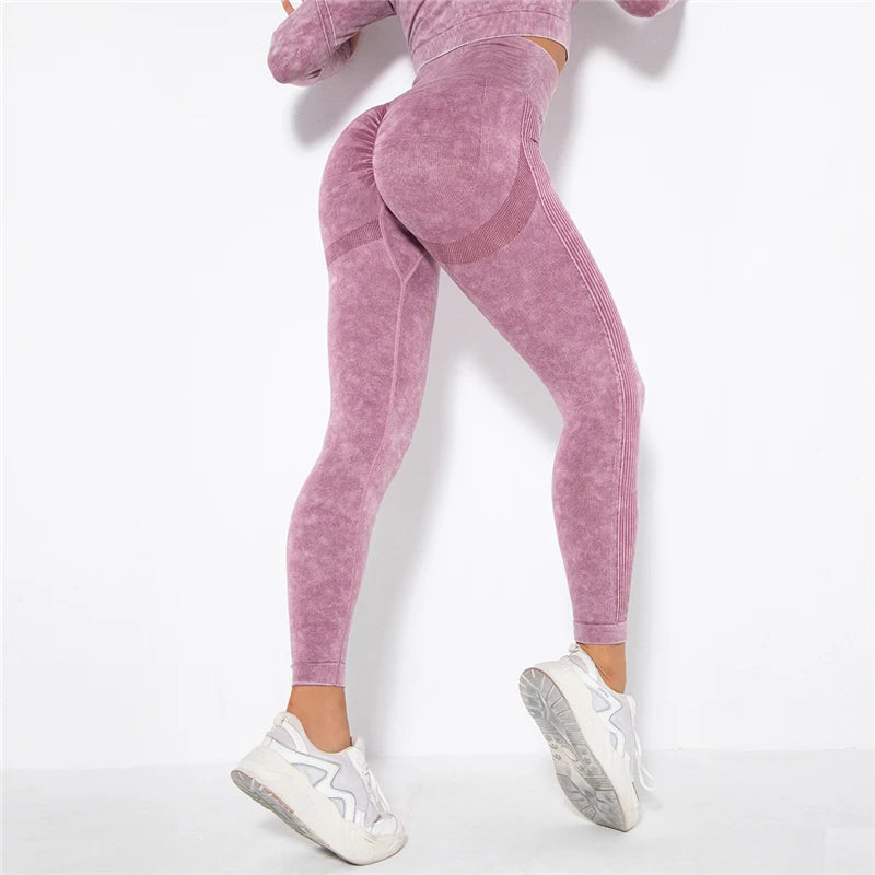 Seamless Sports Suits Women O-neck Crop Tops Long Sleeve Push Up Leggings Sets Gym Wear Summer Two Pieces Sets Tracksuit Feamle