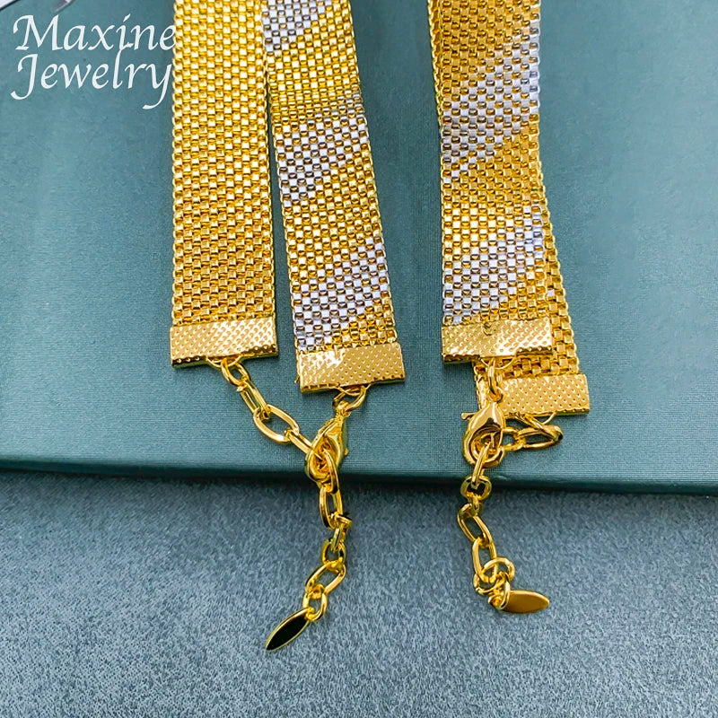 Maxy 18K Gold Plated Jewelry Set for Women Punk Chunky Necklace Earrings Bracelet Dubai Luxury Jewellery African Wedding Party Gift