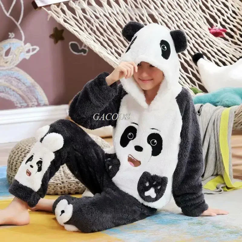 New 2024 Kids Boys Girls Pajamas Cartoon Long Sleeve Cute Warm Tops with Pants Toddler Baby Autumn Winter Sleeping Clothes Sets