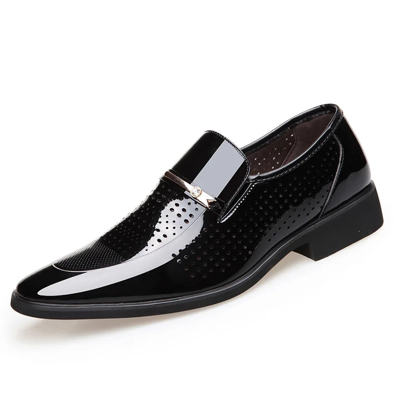 Amay Hot Salemen Dress Italian Leather Shoes Slip On Fashion Men Leather Moccasin Formal Male Shoes Pointed Toe Shoes For Men