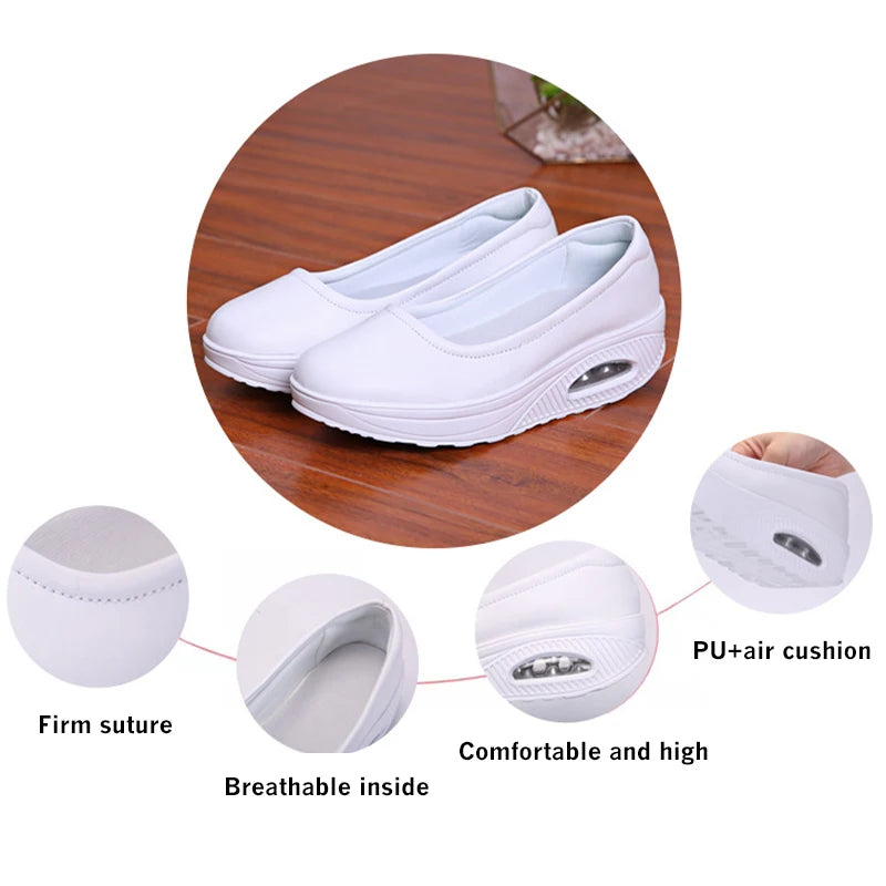 Maxy Women Sneakers Flats Loafers Sweet Shallow Comfort Moccasins Slip-on PU Platform Ballet Ladies Vulcanized Shoes New