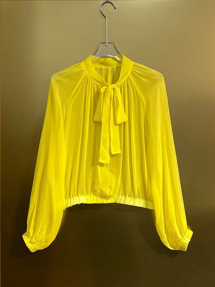 Maxy spring women's new chiffon silk straight shirt two-piece set + high-waisted printed silk wrap hip skirt fashion set