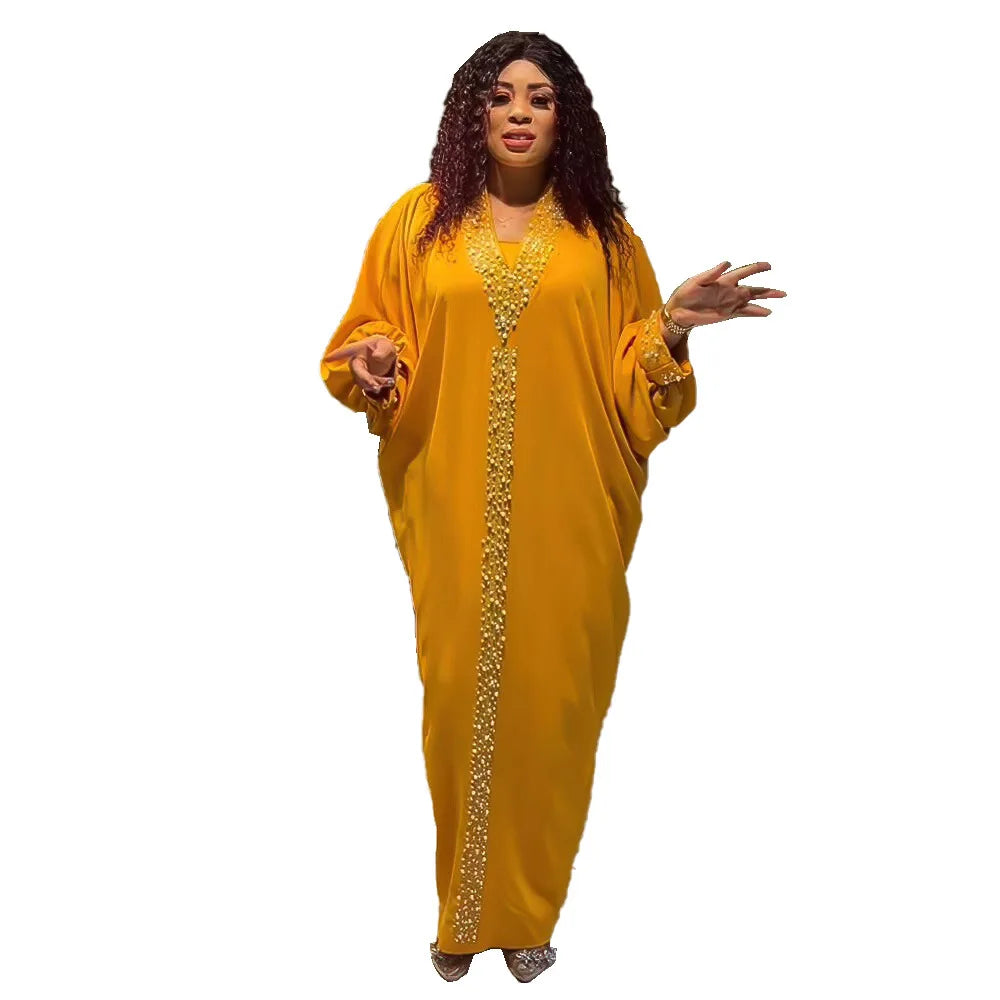 Amay Plus Size Dresses For Women Dubai African Abayas Wedding Party Long Sleeve Robe Turkey Wears Boubou Femme Style Africain