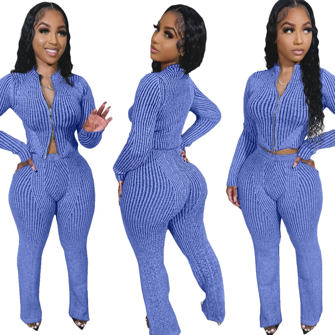 Maxy 2 Piece Women Set Dashiki African Clothes Summer Autumn New Fashion Long Sleeve Top And Pants Suit Party Lady Matching Sets