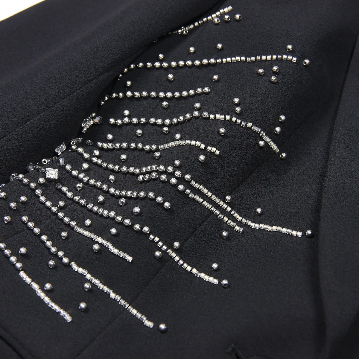 Maxy French Elegant Commuter Office Lady Business Sets Beads Single Buckle Suit Jacket High Waist Straight Pants Two-piece Set Women