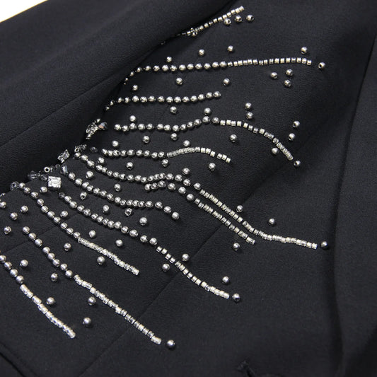 Maxy French Elegant Commuter Office Lady Business Sets Beads Single Buckle Suit Jacket High Waist Straight Pants Two-piece Set Women