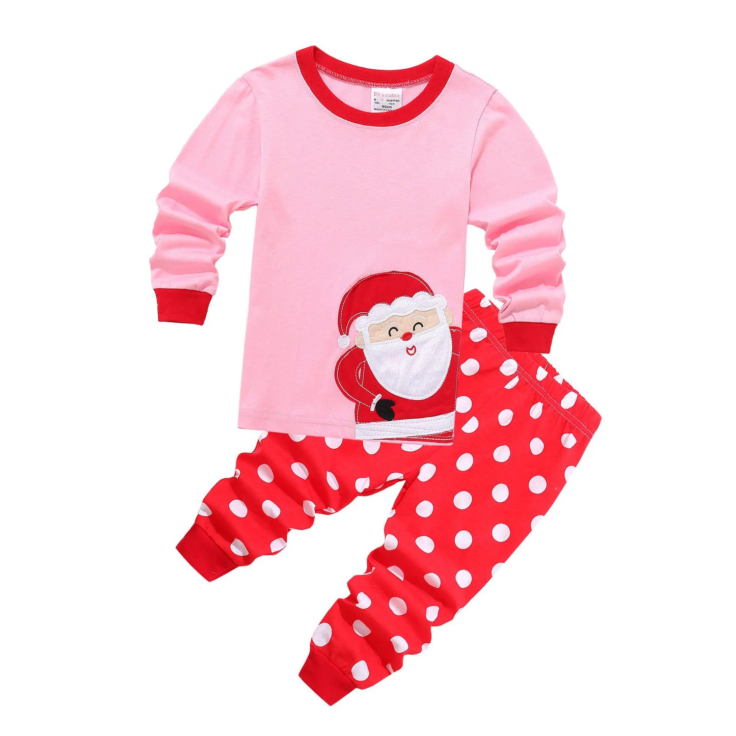 Kids Halloween Christmas Tops + Pant Cosplay Costume Boys Girls Santa Claus Print Pajamas Nightwear Home Clothing 2-7 Years