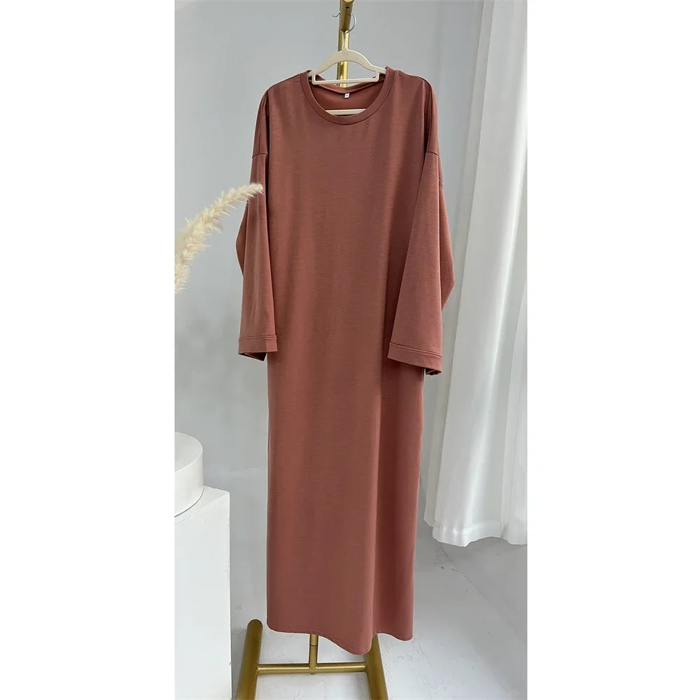 Maxy Closed Abaya Sweatshirt Muslim Dress Plain Casual Abayas for Women Dubai Traditional Turkey Islamic Clothing Kaftan Hijab Robe
