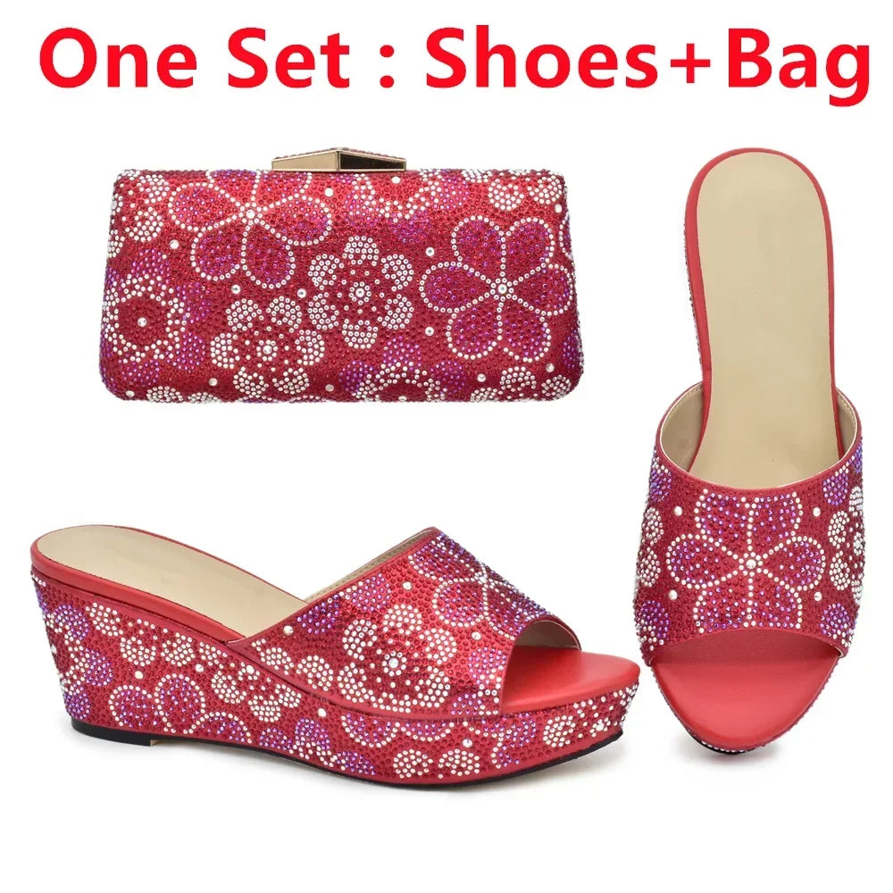 Maxy Fashion Shoe and Matching Bag for Nigeria Party Designer Shoes Women Luxury Wedges 2024 Women Italian African Party Pumps