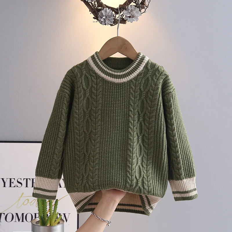 Maxy Boys Sweaters Spring Autumn 2025 Children's Clothes Woolen Jersey Sweater Tops For Baby Outerwear Kids Knitted Costume Teenagers