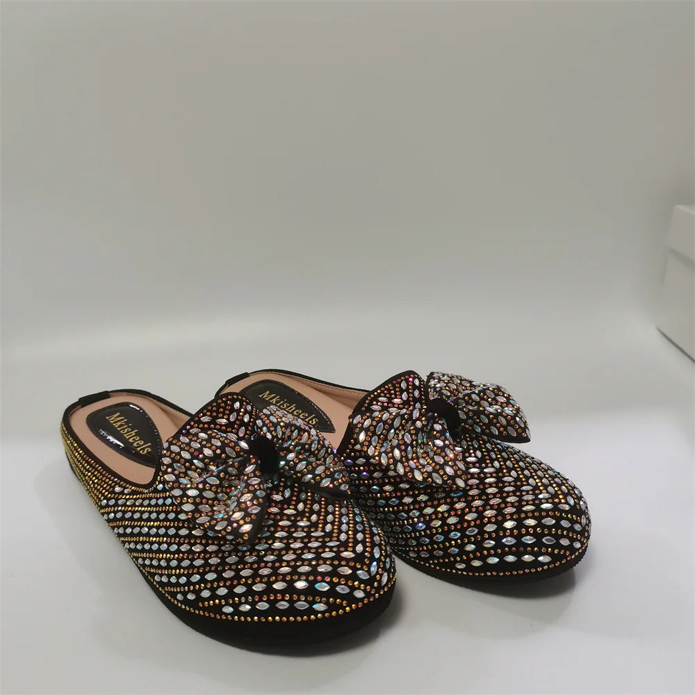 Maxy Full Rhinestone Concise Flat Maxy Shoe for Women New Fashion Women Handmade Rhinestone Flat Shoes Confortable F1201-1