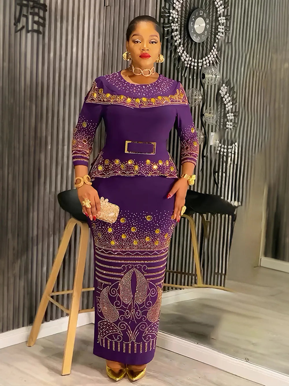 Amay Plus Size Evening Dresses for Women African Luxury Sequin Gown Elegant Spring Wedding Party Long Dress Ankara Ladies Clothing