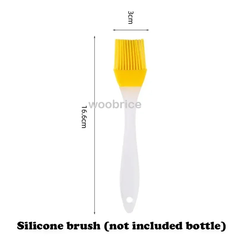 200/300/500m LOil Spray Plastic Household Kitchen Oil Spray Bottle or Oil Brush Nebulizing Mist Filling Cooking Dual Use BBQ