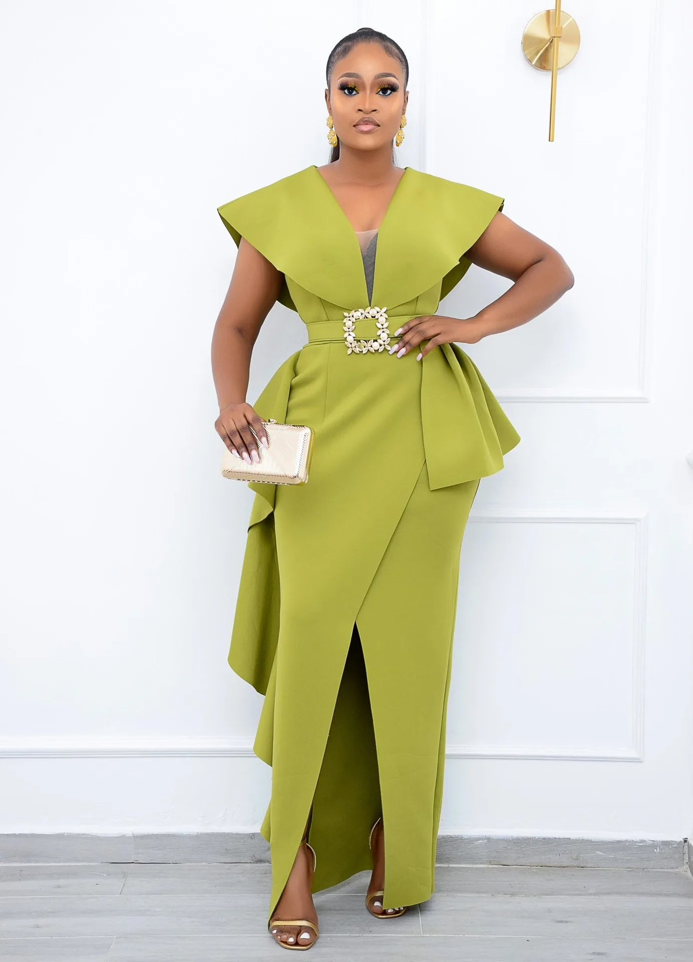Babs Dresses for Women Summer African Women V-neck Sleeveless Plus Size Long Dress Maxy Dress S-5XL