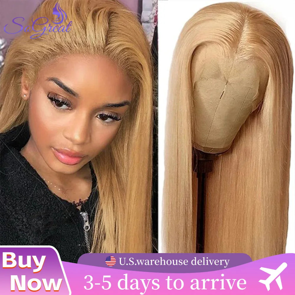 SoGreat Straight Hd Lace Frontal Wig 13x6 13x4 Lace Frontal Bone Straight Human Hair Wigs Honey Blonde Wig Human Hair Brazilian
