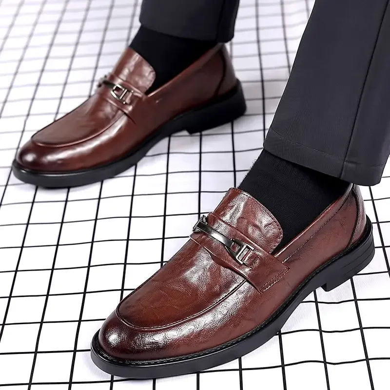 Amay Dress Shoes Man Natural Gumrukfree Genuine Leather Social Shoe for Men Official Business Clothing Italian Cheap Liquidation New