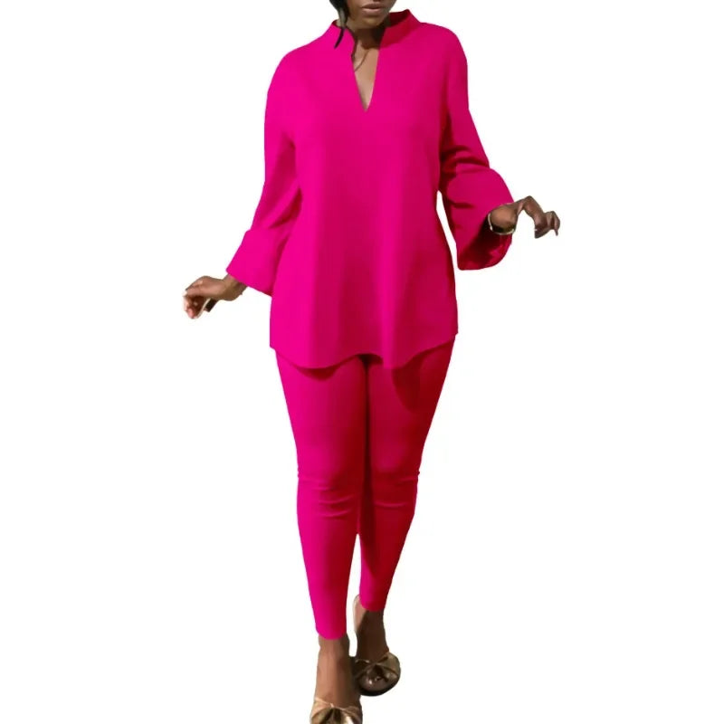 Maxy 2 Piece Women Sets New Arrival Spring Autumn Matching Sets Two Pieces Sets Top Pants Suits Outfits Clothing