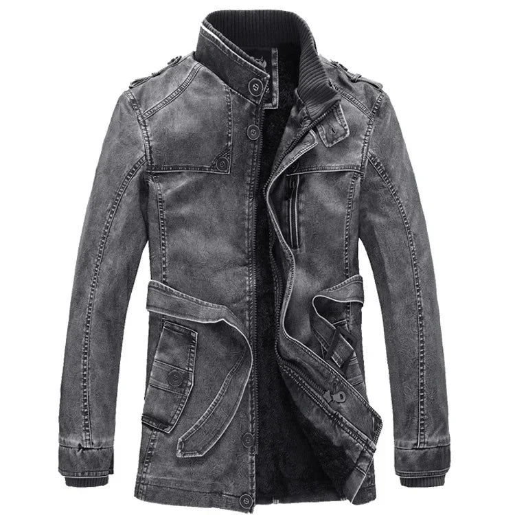 Maxy Casual Motorcycle Men's PU Leather Jacket Biker Coats Windbreaker Men s Slim Clothing