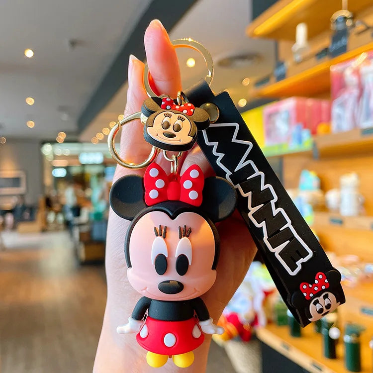 Maxy Anime Disney Figure Villain Maleficent The Evil Queen Cruella Silicone Keychain Bag Key Ring Pendant Children Toy Birthday Gifts