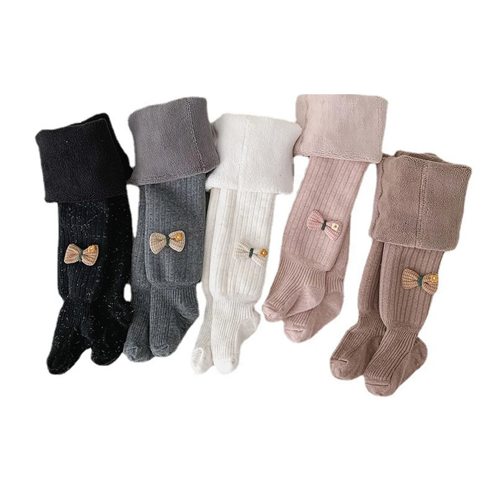 Maxy Baby Winter Pantyhose, With Artificial Velvet and Thickness Leggings,70cm to 130cm Warm Pants and Socks for Children Kids