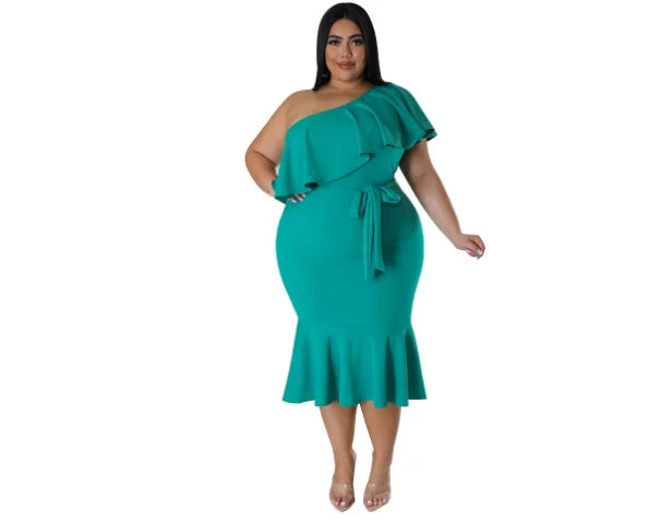 Wmstar Plus Size Dresses for Women Solid V Neck Elegant with Bandage Maxi Dress New In Summer Clothes Wholesale Dropshipping