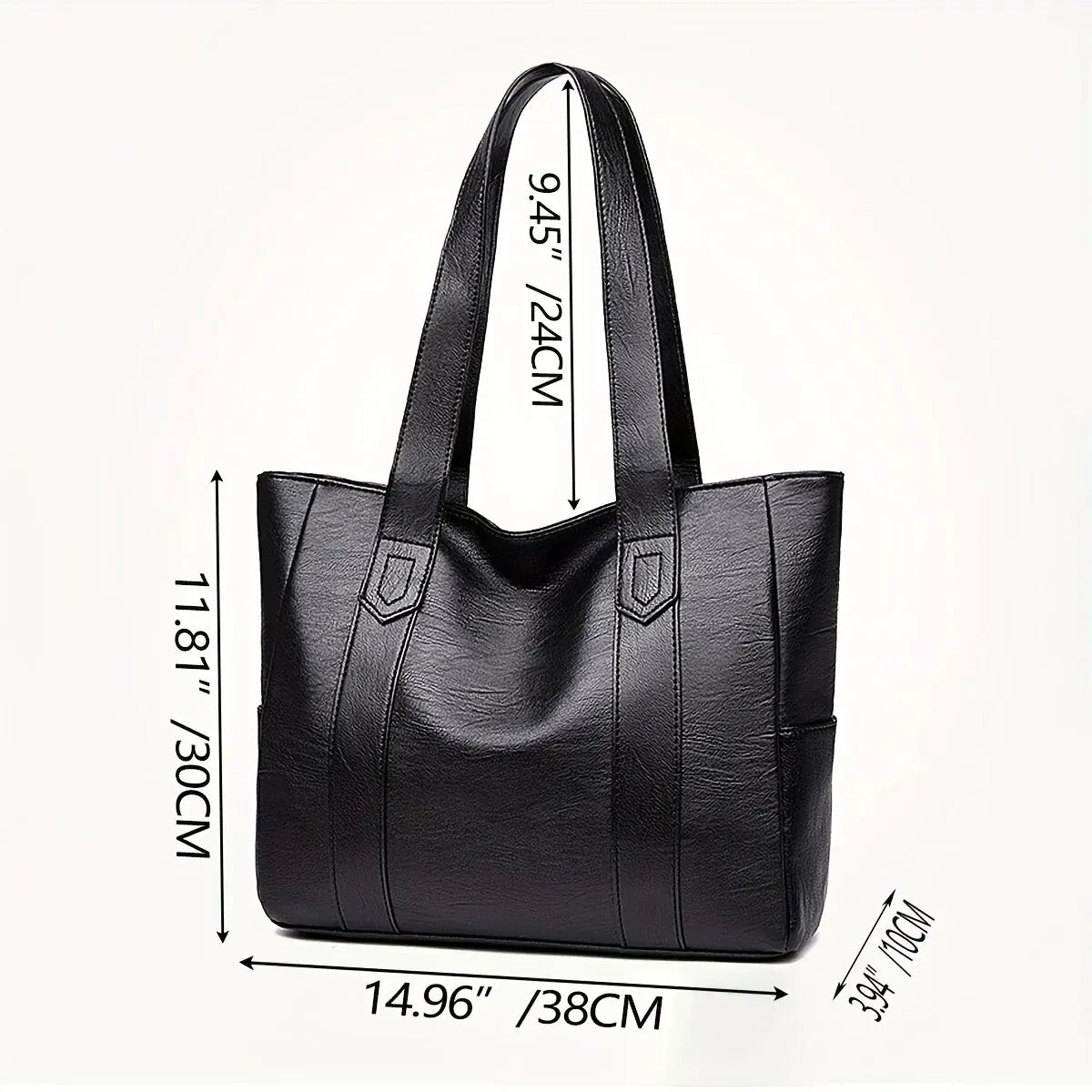 Maxy Vintage Large Capacity Tote Bag, Retro Vegan Shoulder Bag, Women's Casual Handbag For Commute