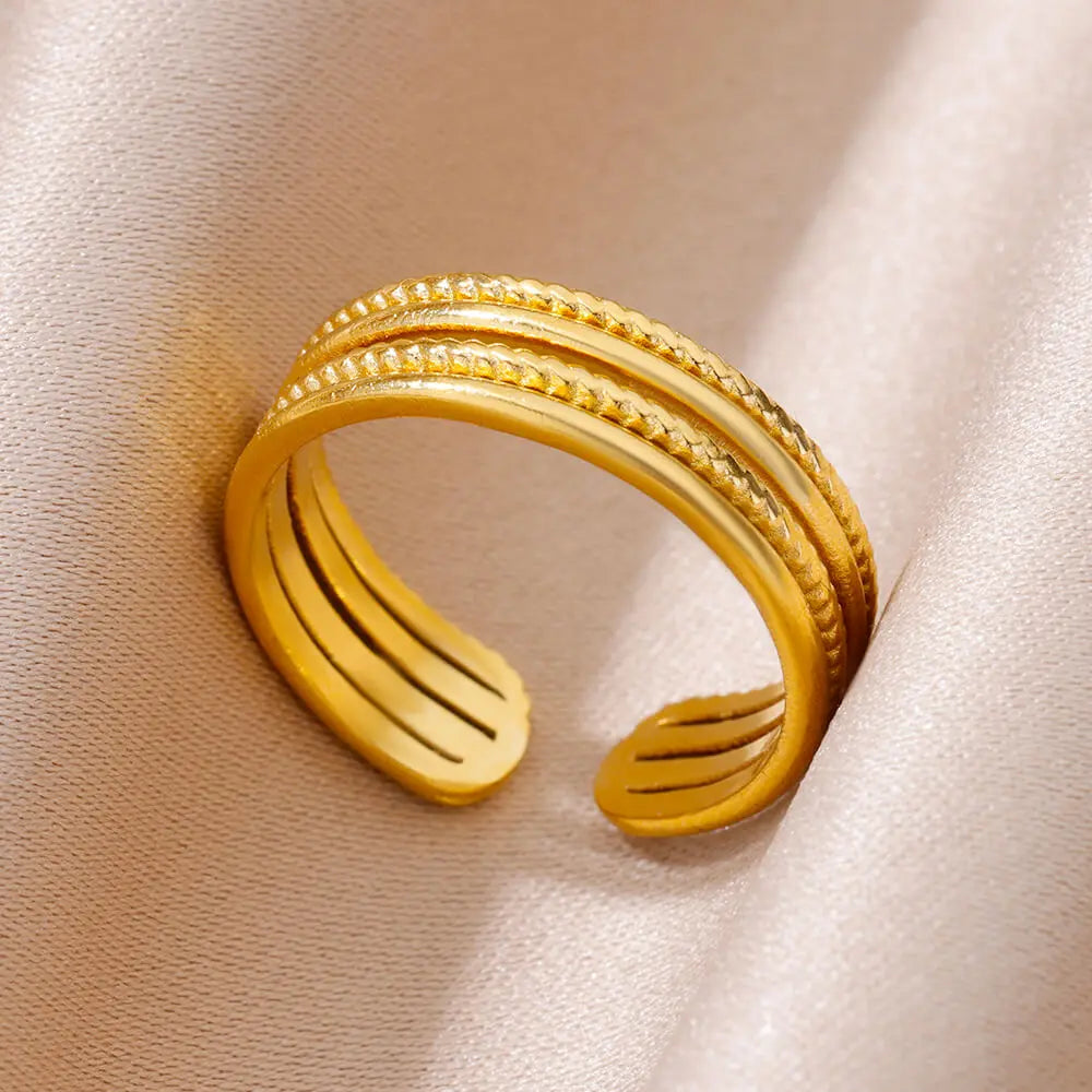 Maxy 316L Stainless Steel Rings for Women Gold Color Never Fade Luxury Classic rings wedding couple rings Jewelry Free Shipping