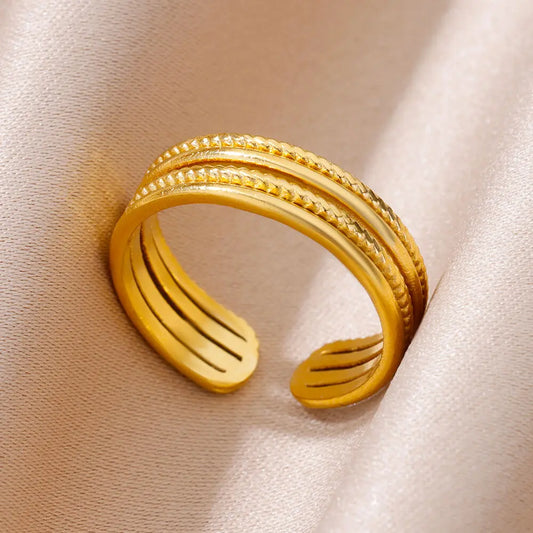 Maxy 316L Stainless Steel Rings for Women Gold Color Never Fade Luxury Classic rings wedding couple rings Jewelry Free Shipping