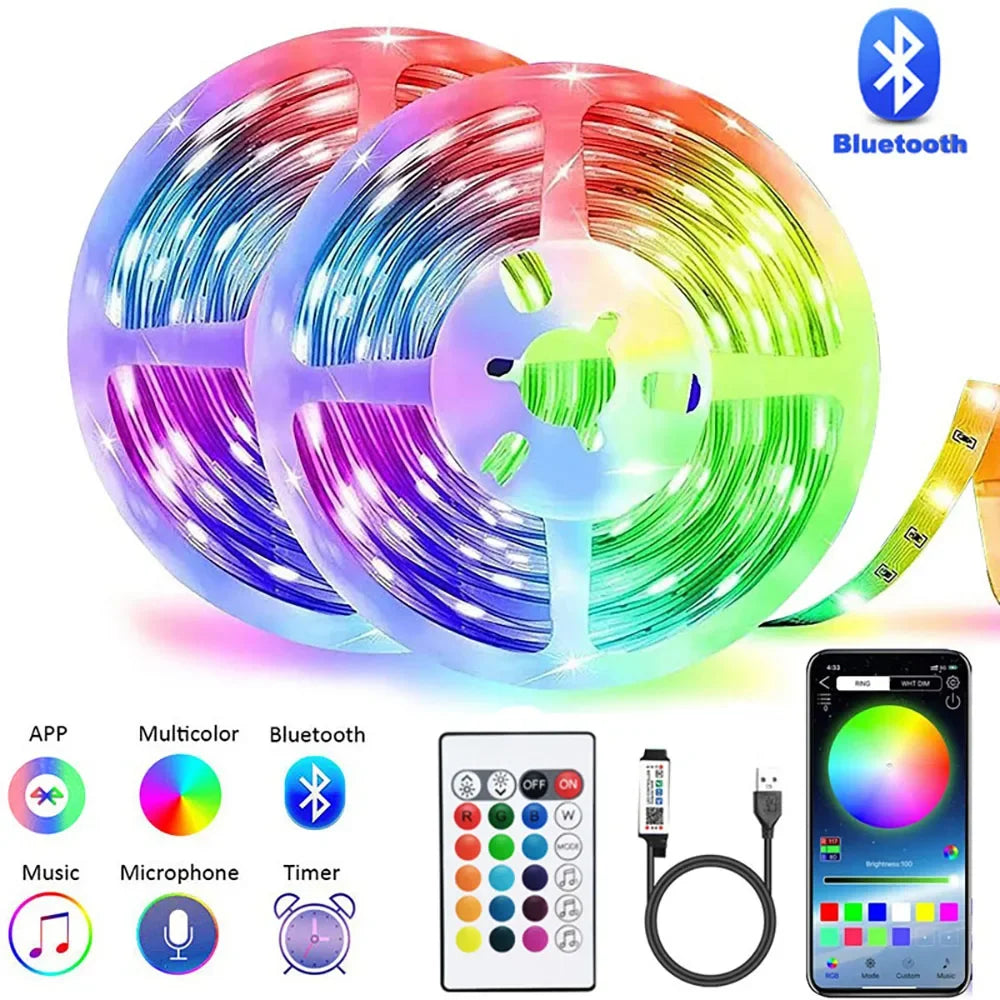 Maxy Color RGB 5050 LED Bar Light Bluetooth Application Control Chasing Effect Flexible Light With Diode And TV Backlight Room Decora
