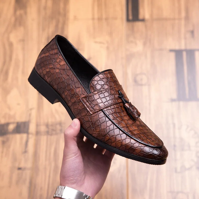 Amay New luxury brand fashion Men tassel loafers shoes leather italian formal dress office footwear oxford shoes for men ert5