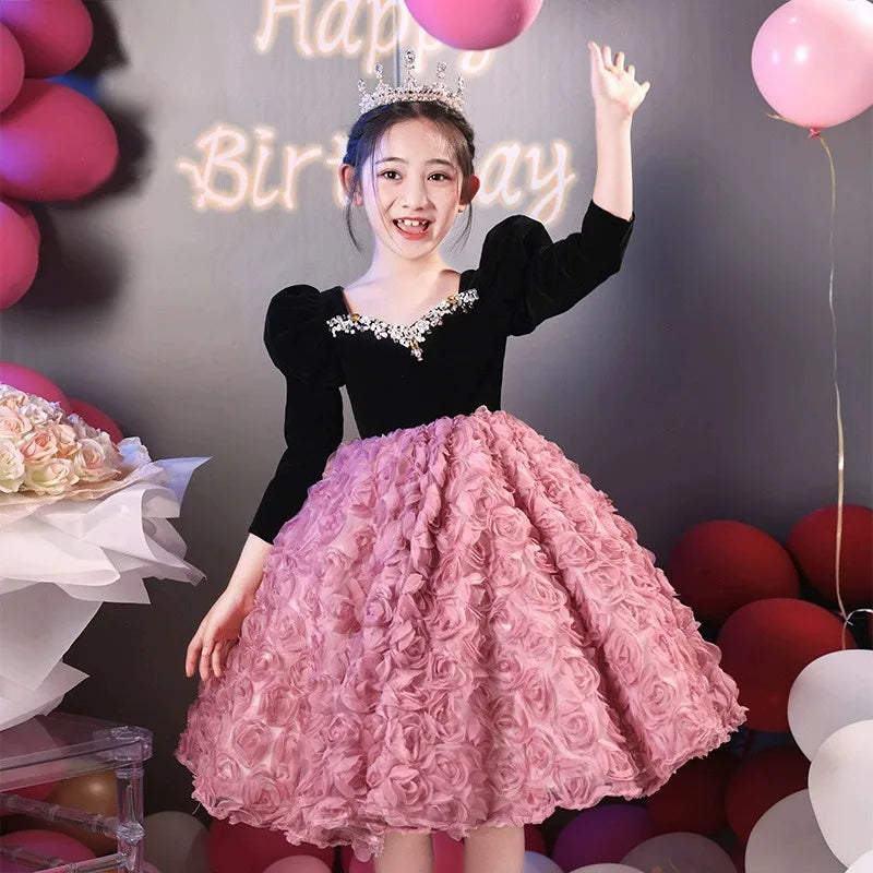 Maxy Fashion Girls Birthday Elegant Short Dresses Wedding Party Slim it Bridesmaid Dress Children Evening Gala Luxury Classic Gowns