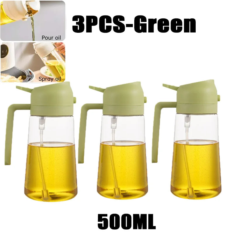 Maxy 200/300/500ml Oil Spray Bottle BBQ Cooking Olive Oil Sprayer Plastic Baking Oil Spray Empty Bottle Vinegar Bottle Or  Oil brush