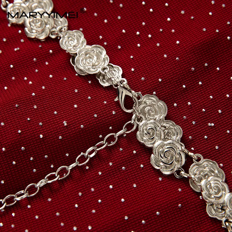 Amay Fashion design Women's Dress Stand collar Long Sleeves Pretty Slim-Fit Hip Wrap Lace Hollow Out Mermaid Evening Dress