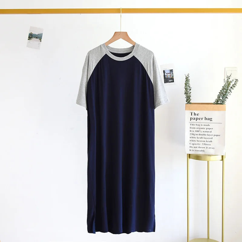 L-5XL Spring Summer Nightgown Women's Sleepwear Pajamas Short Sleeve Long Night Dress Modal Cotton Plus Size Sleep Shirts