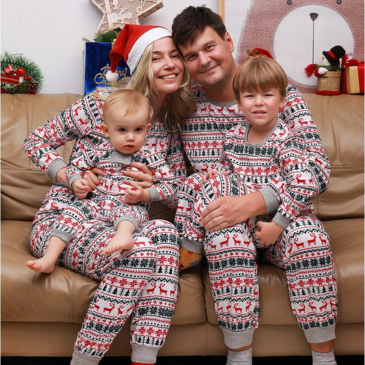 Max 2024 Family Christmas Matching Pajamas Set Xmas Adult Kids Mother And Daughter Father Son Sleepwear Baby Family Look Outfits