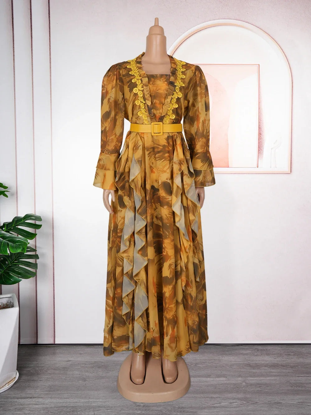 Maxy Outfits Plus Size Party Dresses for Women New Summer Fashion Print Wedding Evening Gown Elegant Muslim Maxy Dress