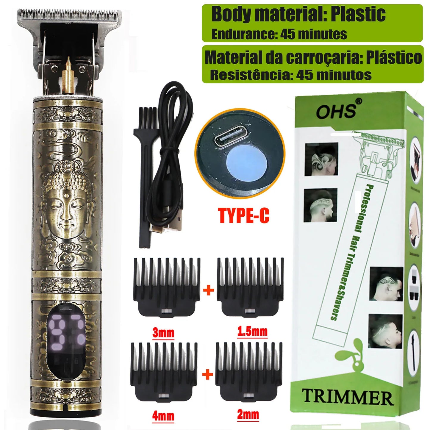 Maxy Vintage T9 Hair Clipper Beard Shaving Body Hair Trimmer Clippers Electric Men Haircut Machine 0mm Barber Shaver