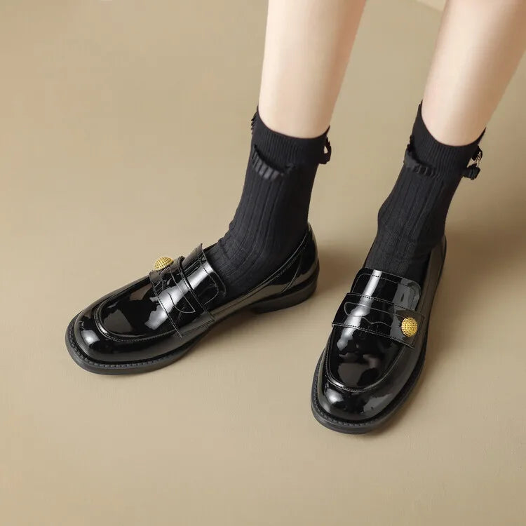 Amay Casual Slip-On Women Loafers Luxury Flat Boat Shoes Quality Genuine Leather Designe Mules Shoes Female Retro Moccasins