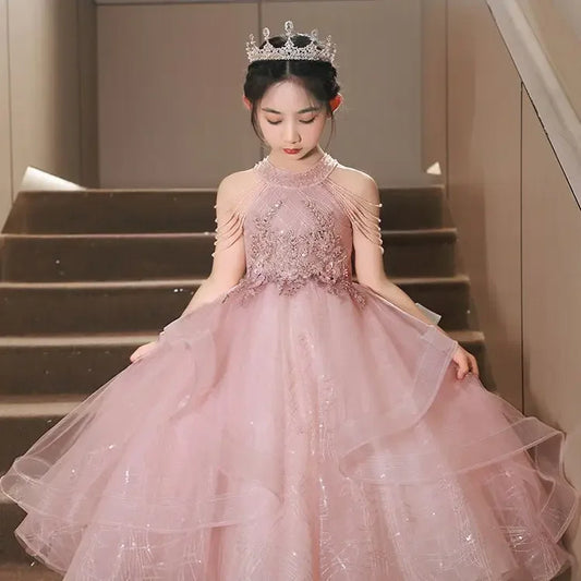 Maxy Princess luxury girl children's Birthday party dress for Kids 8 14 years prom dresses pageant teen bridesmaid Wedding ceremony Ball Gowns
