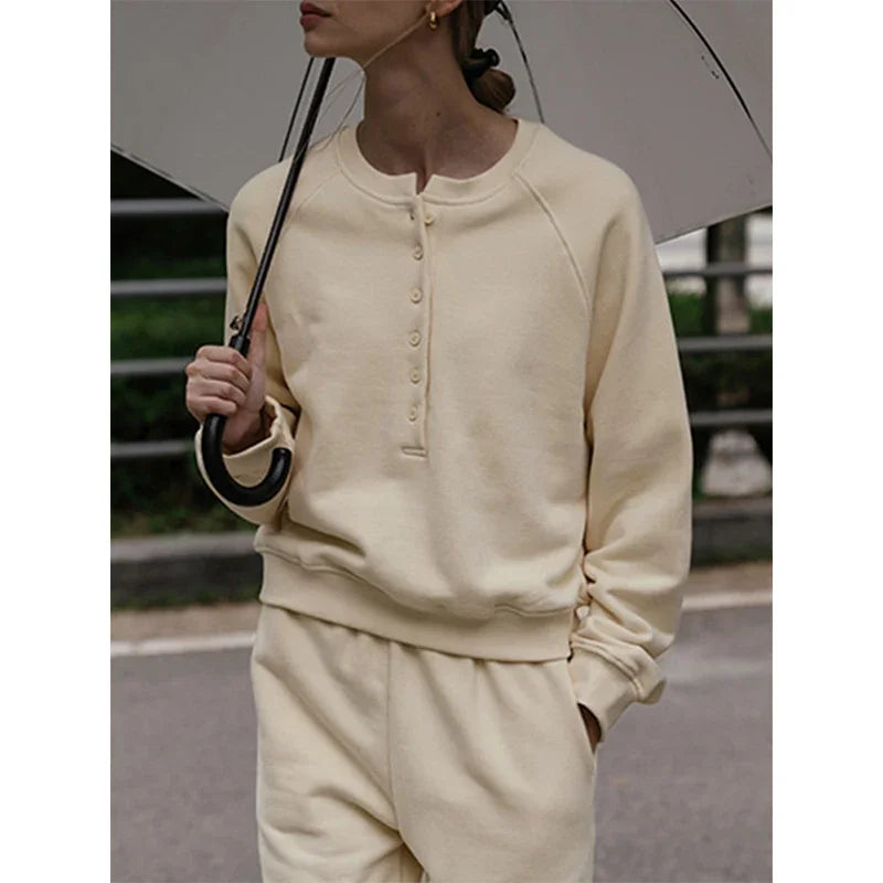 Maxy Casual Cotton Two Piece Sets Women's Outfits Long Sleeve Hoodie +Sweatpants Set Trousers Suit Jogger Tracksuit Ensemble Femme