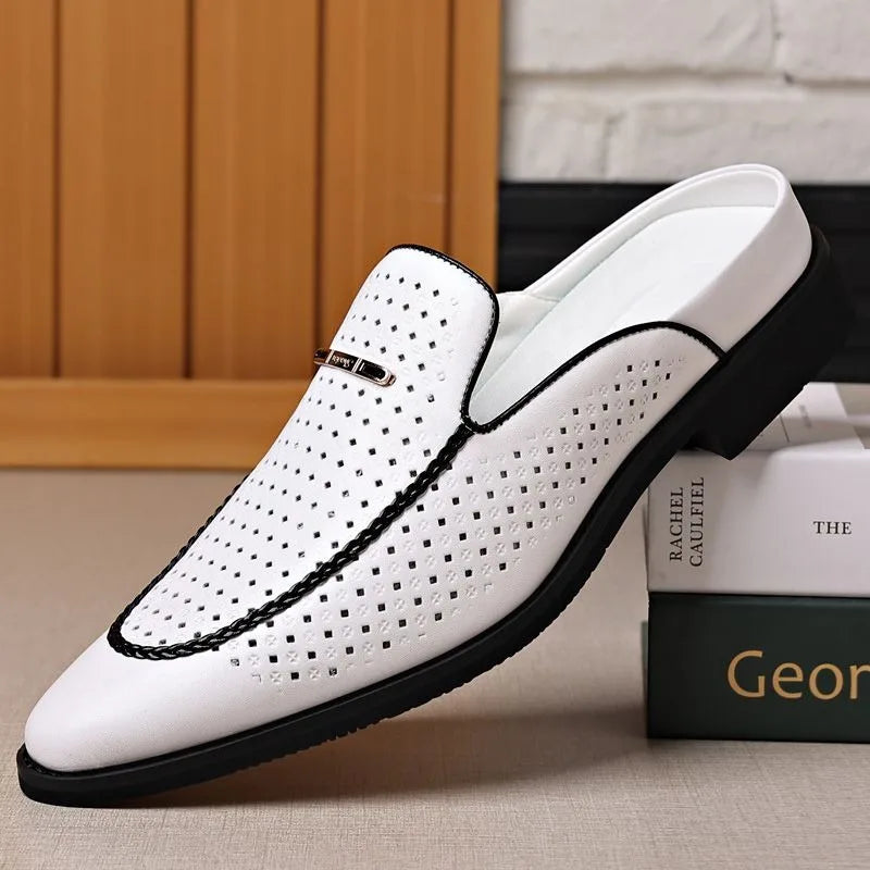 Visco half shoes dress mules for man loafers' luxury shoe suit formal slippers for man casual business man slippers outdoor mules homme