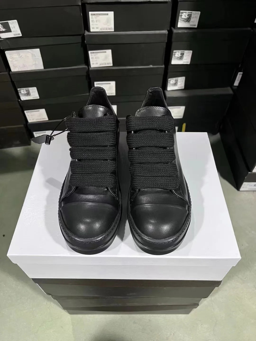 Visco Ricks Genious Fullback Leather Jumbo Lace Low Top Owens Quality Men Shoe Women Sneaker Casual Lace Up Owens Design boots & Shoes