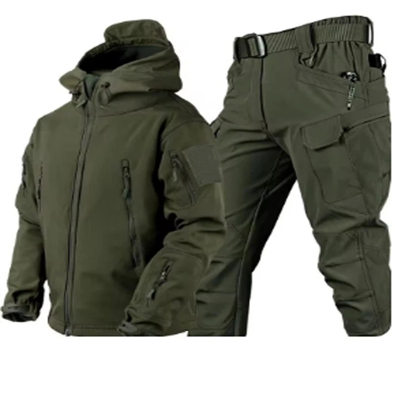 Maxy Outdoor Shark Skin Warmth Set Camo Plush Thickened Coat Autumn/Winter Racing Top Does Not Include Cuff Logo Pattern
